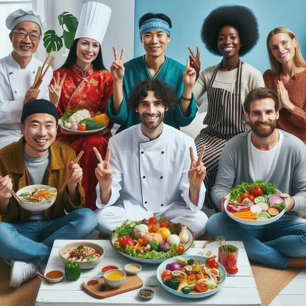 Członkowie zespołu przy stole